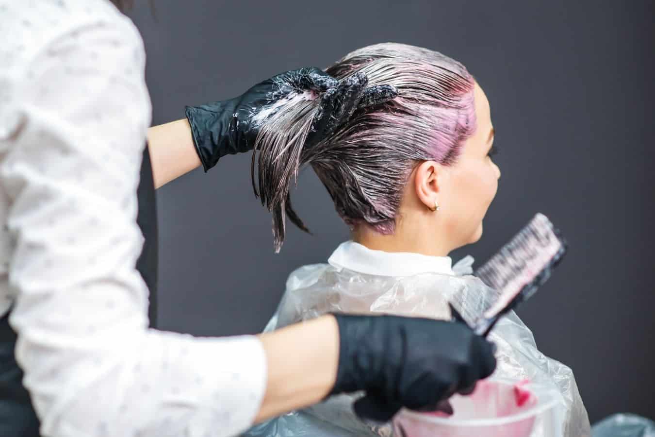 woman getting hair colored