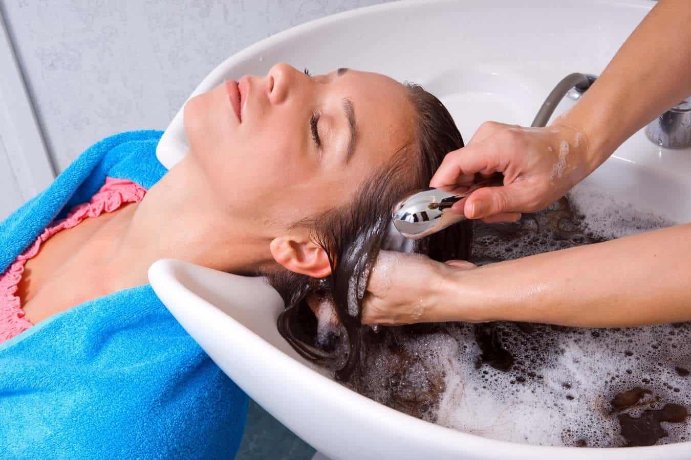 washing hair with distilled water